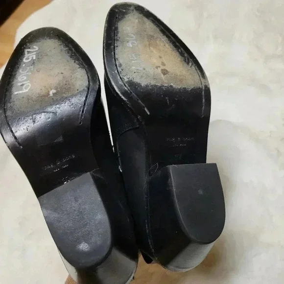 Rag & Bone Sullivan Black Low Heel Bootie 37 Leather Western - Picture 6 of 8